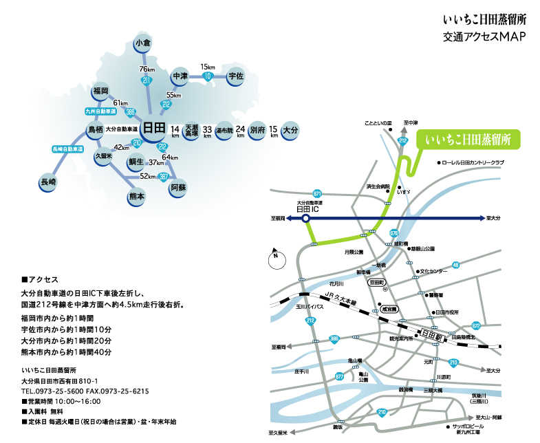 いいちこ日田蒸留所-交通アクセスMAP