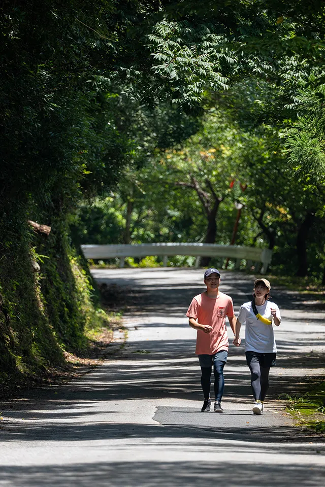 桜の並木道は、花見の季節でなくても森林浴を楽しめる